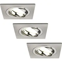 LEDVION - 3X LED Inbouwspot Sevilla - Dimbaar - 3W - 4000K - Ø92 mm - RVS