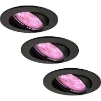 LEDVION - 3X SMART LED Inbouwspot Amsterdam - Zwart - Dimbaar