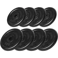 Gorilla Sports Voordeelbundel 30 kg ( 4 x 2,5 en 4 x 5 kg) Halterschijven Rubber