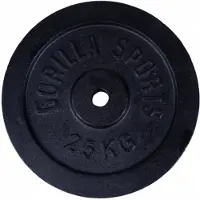 Gorilla Sports Halterschijf 25 kg Gietijzer Zwart - 31 mm