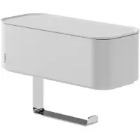 Tiger 2-Store - WC rolhouder - Toiletrolhouder met opbergbakje vochtige doekjes - Zonder boren - Boren of lijmen - Wit