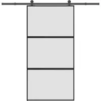 vidaXL Schuifdeur met beslag 102,5x205 cm gehard glas en aluminium