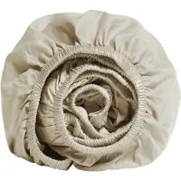 Yumeko Hoeslaken Katoensatijn 100x210 Beige - Eco, Bio & Fairtrade
