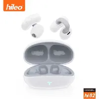 Hileo hi82 - Draadloze Oordopjes met Oplaadcase – Wit - Ear clip Air Conduction - Sport - Open-Ear - Bluetooth V5.3 – Draadloze oortjes – Geschikt voor IOS/Android
