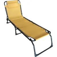 Vita Ligbed Bahia Aluminium Geel met kussen van