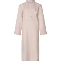 Lunatex - klassiek dames nachthemd 643778 met knoopsluiting - flanel - roze - maat L