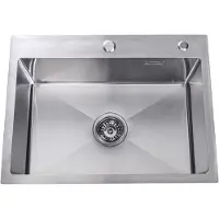 Lendo Online Spoelbak met Kraangat 59x44x20 cm Zilver RVS
