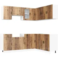 vidaXL 11-delige Keukenkastenset Porto bewerkt hout oud houtkleurig