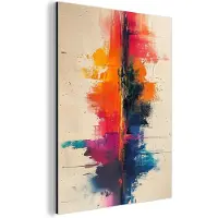 MuchoWow Aluminium schilderij 60x80 cm - Wanddecoratie metaal - Modern - Verf - Kunst - Kleurrijk - Metalen muurdecoratie woonkamer - Decoratie industrieel - Foto op dibond - Industriële accessoires slaapkamer