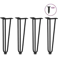 vidaXL Haarnadelpoten voor Salontafel 4 st 42 cm massief staal zwart