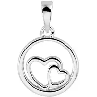 The Jewelry Collection Zilver Gerhodineerde Hanger rondje en harten 1330818