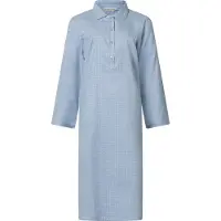 Lunatex - klassiek dames nachthemd 643778 met knoopsluiting - flanel - blauw - maat XL
