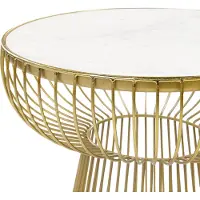 Beliani CHEYNES - Bijzettafel - Wit - Marmer