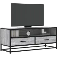 vidaXL Tv-meubel 100x34,5x40 cm bewerkt hout metaal grijs sonoma eiken