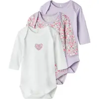 Name it Rompertje/body groen / lavendel / magenta / wit