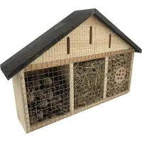Garden Spirit Insectenhotel Zwart Dak - Insectenhuis - - Houtkleur - I