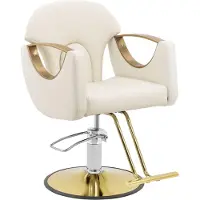 Physa Kappersstoel met voetensteun - 55 - 65 cm - 180 kg - Creme