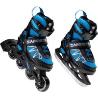 Zandstra 2-in-1 Schaats/Skate Combo Junior (verstelbaar) Blauw - Zwart - Zilver 37-40