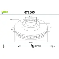 Valeo 672505 Remschijf