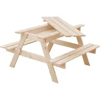 Timbela M010-1 - Kinder Picknicktafel - 90x90xH50 cm - Picknickbank - Onbehandeld