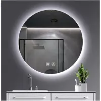 Alvoro Smooth Spiegel 60cm Rond Indirecte Verlichting & Verwarming - Glas - Rond - Spiegels, Badkamerspiegels