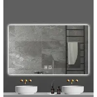 Alvoro Smooth Spiegel 120x60cm Rechthoekig Indirecte Verlichting & Verwarming - Glas - Rechthoekig - Spiegels, Badkamerspiegels