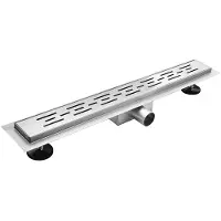 Alvoro Evo Douchegoot Met Sleufrooster - 60cm - Geborsteld RVS - Douche, Douchegoten