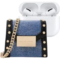 IDEAL OF SWEDEN , Hoesje geschikt voor AirPods - Mini Tas Paloma Reworked Denim, Blauw