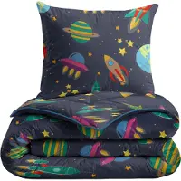 Zelesta Comfort Kids Space Dream 140x200 - Kinderdekbedovertrek - 30 dagen proefslapen - Wasbaar hoesloos kinderdekbed - Bedrukt kinderdekbed - All Year Winterdekbed & Zomerdekbed