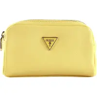 GUESS Utensil zak Double Zip Yellow Lichtgeel