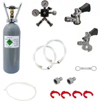 Ich-zapfe.de Accessoirepakket voor biertap Kontakt 2-kraans - met Fustkoppeling Type D, Type M en CO2-fles 2 kg