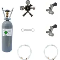 Ich-zapfe Accessoirepakket voor 2-kraans biertap system - met CO2-Fles 2,0 kg, met Fustkoppeling Type S, Type M