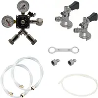 Ich-zapfe Accessoirepakket voor biertap Kontakt 2-kraans - met Fustkoppeling Type A, Type M - zonder CO2-Fles 2,0 kg