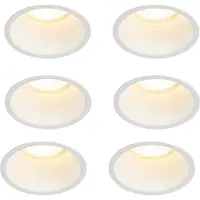 QAZQA Set van 6 inbouwspots wit GU10 70mm IP44 - Dept