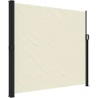 DKD Home Decor Windscherm uittrekbaar 180x600 cm crèmekleurig