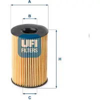 Ufi 25.201.00 Oliefilter