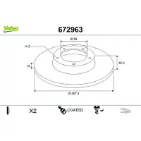 Valeo 672963 Remschijf