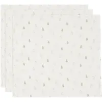 Jollein x Nijntje - Hydrofiele Doek Small 70x70cm - Inbakerdoek, Spuugdoekjes, Baby Doeken - Zacht Katoen - Happy Miffy - Nougat - 3 Stuks