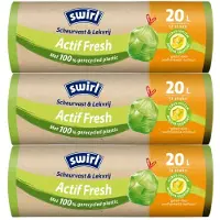 Swirl 3x Vuilniszakken met Trekband Geparfumeerd Actif Fresh 20 liter 12 stuks