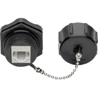 Eaton Keystone Jack Cat6/Cat5e RJ45 Afgeschermde Stofkap Industrieel - 110 Punch Down IP68 TAA (RJ45), Netwerkkaarten, Zwart