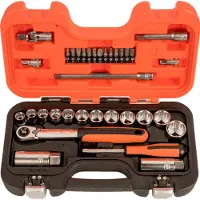 Bahco Doppenset 3/8" | platte ratel | zeskant | metrisch - 34-delig - SL34