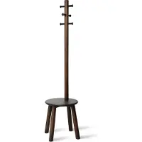 Umbra Pillar Kapstok met Kruk - Zwart/Walnoot