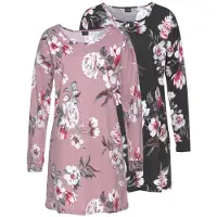 Vivance Nachthemd antraciet / pink