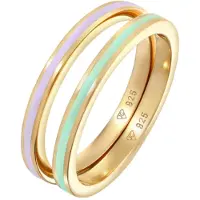 Elli Ring goud / pastelgroen / pastelroze