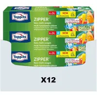 Toppits 12x Zipper Multi-functionele Zakken 3 Liter 8 Stuks