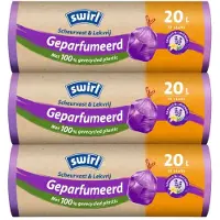 Swirl 3x Pedaalemmerzakken Geparfumeerd met Trekband 20L 12 stuks