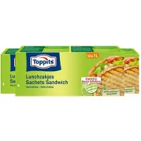 Toppits 3x Lunchzakjes Hersluitbaar 1 liter 50 stuks