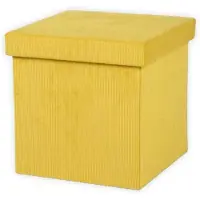 Urban Living KUBE “CORDUROY” MOSTERDGEEL OPBERGPOEF 37,5XH37,5CM