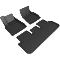 3D MAXpider 21-22 Tesla Model S Kagu 1st & 2nd Row Floormats - Black