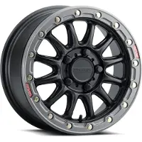 Raceline A14BG Alpha 15x7in/5x114.3 BP/25mm Offset/68mm Bore - Black & Gunmetal Ring Beadlock Wheel